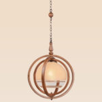 curved wooden pendant light model 23