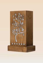 Handcrafted wooden table lamp with tree cutout design and ambient glow – DARKAR wood lighting-checkmark furniture trading