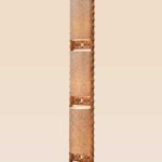 Handcrafted wooden floor lamp model 600 with four woven cylindrical shades and carved wood panels – decorative lighting for modern interiors