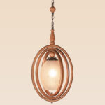 Elongated wooden pendant light with vertical frosted glass shade and etched stars – Checkmark Model 26 – ideal for staircases, corners, and entryways