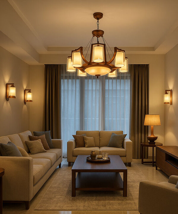 living room wooden lighting chandelier design
