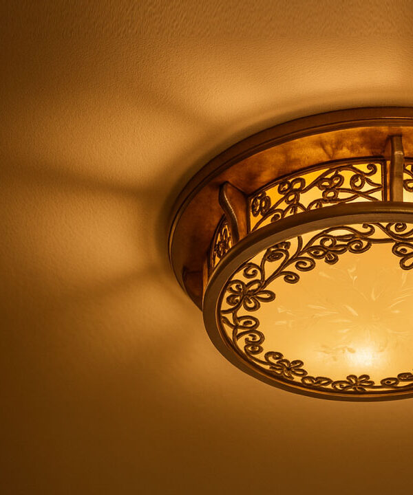 rustic wooden ceiling lights with warm glow