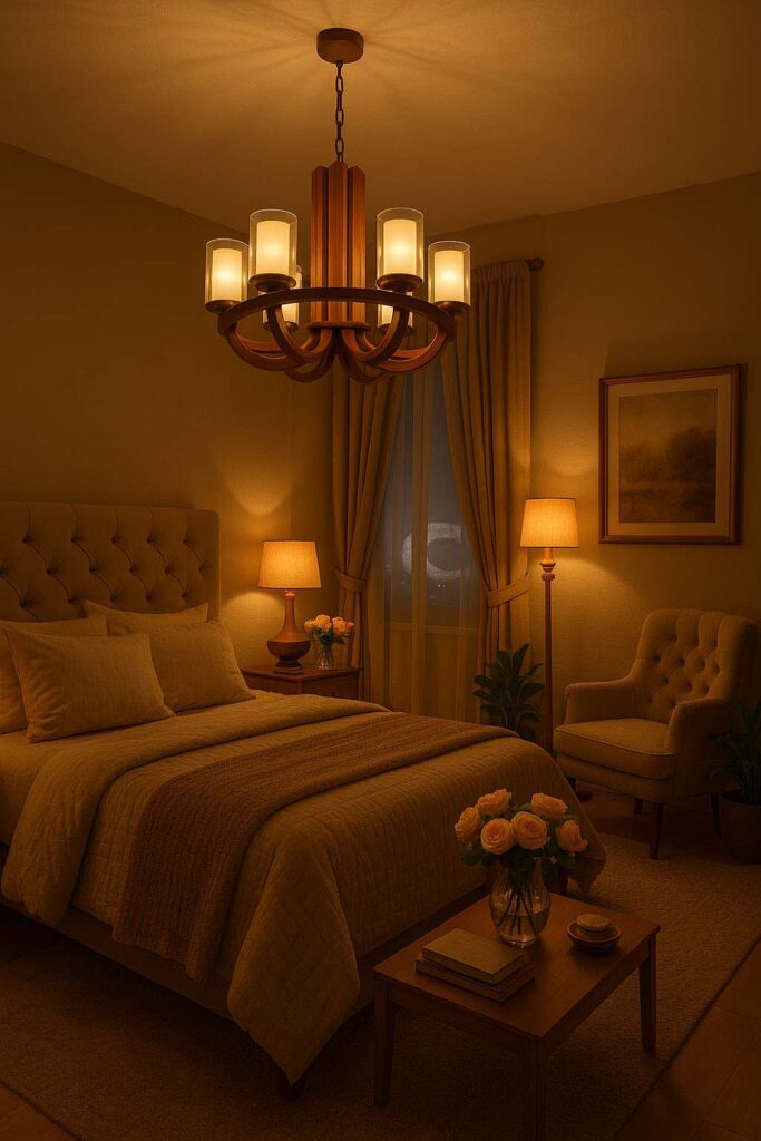 wooden table lamp warmth creating cozy bedroom lighting
