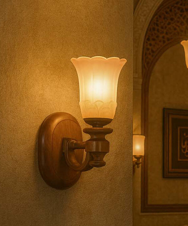 rustic wooden wall sconces enhancing home décor