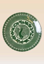 Artisan ceramic wall décor dish with intricate geometric design