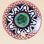 decorative ceramic dish floral ring pattern with radial design