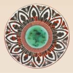decorative ceramic dish petal pattern with radial design