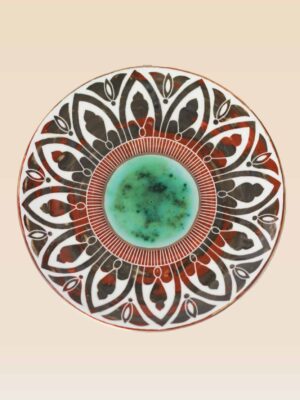 decorative ceramic dish petal pattern with radial design