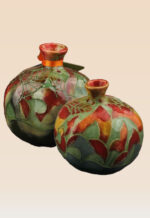 Luxury interior styling with pomegranate ceramic art sculpture