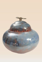 Refined glaze ceramic lidded jar with smooth surface and sculptural form