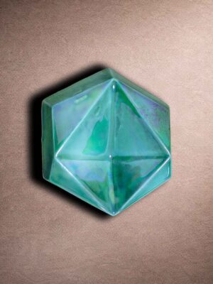 green facet hex tile handcrafted ceramic side view checkmark trading Dubai side view