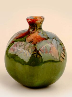 Handmade patina ceramic pomegranate décor for elegant interior styling