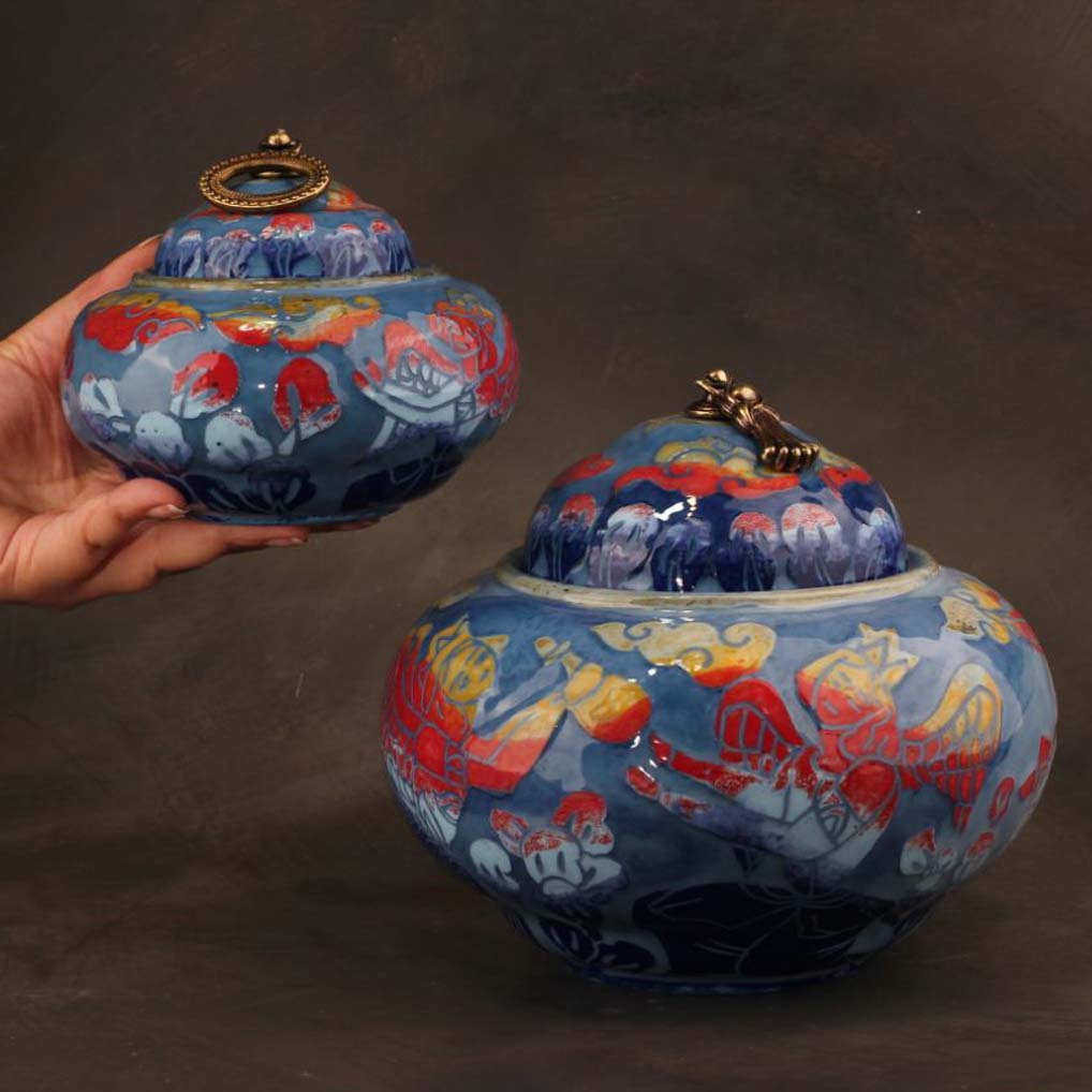 Curated ceramic lidded jars collection for refined interiors
