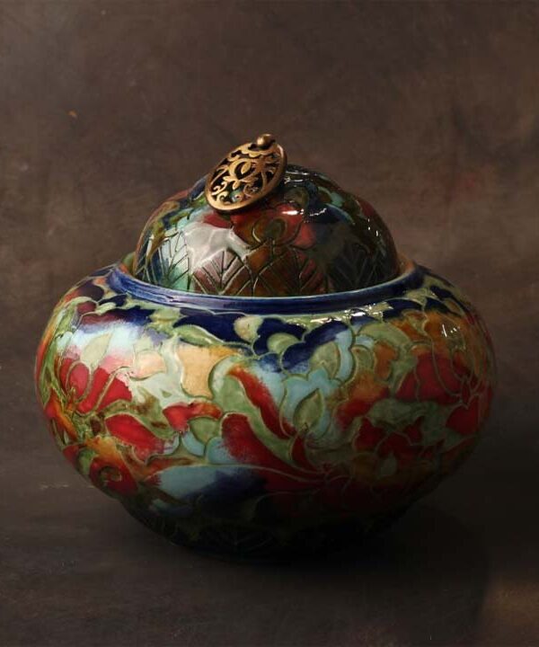 Handcrafted ceramic décor styled in an elegant interior with warm lighting